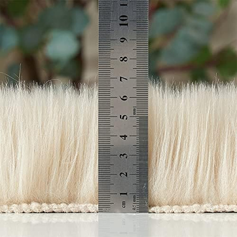 Indulge in Luxury with Our Ultra Soft Beige Faux Fur Shaggy Area Rug - Perfect for Your Living Room, Bedroom, or Nursery (2' x 6' Sheepskin)
